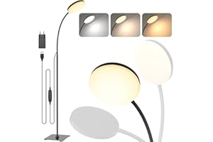 Mojimdo Stehlampe, [3 Farben & 10 Helligkeiten] Schlanke LED Leselampe Stehend, Dimmbar Einstellbare Flexible Stehleuchte für Kinderzimmer, Büro, Wohnzimmer, Ecke Nachttischlampe