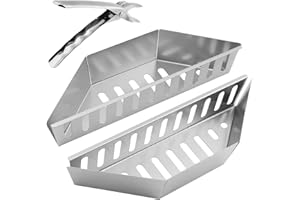 JOYIAL 2pcs Stainless Steel Charcoal Basket, Charcoal Tray, For Grilling, Heavy Duty Kettles Charcoal Grill Accessory Parts For Briquette, Wood, Chip