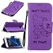 Produktbild S7 Edge Hülle, Cozy Hut Wallet Case Kunstlederhülle für Samsung Galaxy S7 Edge / SM-G9350 5,5" - Cover Flip Tasche in Don't touch my Phone Design mit Kartenfach und Ständerfunktion Brieftasche und Kartenfächer in Niedlich Bär - Lila Bär