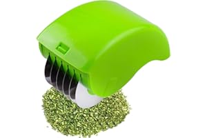 Justdolife Herbe Hachoir Coupeur De Menthe De Crevettes De Scallion De Lames D Acier Inoxydable De Coupeur De Légume Avec La Couverture De Main