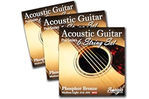 ADAGIO MUSICAL INSTRUMENTS 3 PACKS Adagio Pro Acoustic Guitar Strings - Gauges 10, 11 or 12 (Gauge 10)