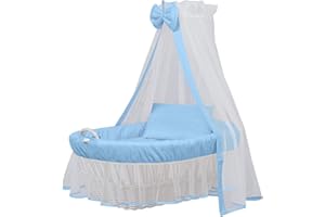 Stubenwagen Set 8-teilig mit Matratze von WALDIN, XXL, Bollerwagen,komplett Set, 8 Sets wählbar,blau/weiß