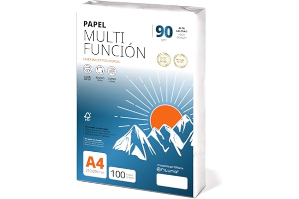 Folios A4 90 g 100 feuilles, papier polyvalent pour imprimante, feuilles pour imprimantes laser et injection, photocopieur, pour usage bureau, matériel scolaire, paquet de folios - Ofituria (90 g, 100