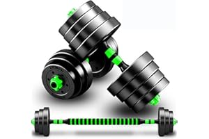 BCBIG Haltères réglables, bon marché Set,2 en 1 de Dumbbell avec barres raccordées, revêtement en caoutchouc avec disques, jeu de poids d'entraînement pour équipements de gym à la maison.