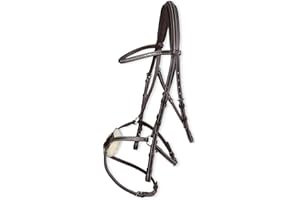 Horses, Bridon d’Équitation Modèle Costa Rey, en Cuir Souple, Modèle Mexicain, Taille COB et Full, Disponible en Noir e Marron, avec Muserolle Croisée et Laine Anti-affaissement