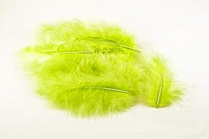 ‎CREATIVERY 20 Flaumfedern 8-12cm (maigrün 550 / lindgrün/hellgrün) // Marabufedern Bastelfedern Hühnerfedern Dekofedern Schmuckfedern Federn