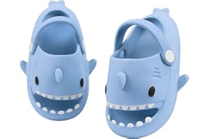 LAKIGE Kids Shark Sliders Summer Clogs Slides Sandals for Boys Girls Non-Slip Beach Pool Shower and Bathing Slippers
