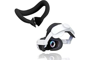 Baomaeyea Silikon-Augenpolster für Meta Quest 3, verstellbarer Elite-Gurt-Ersatz, kompatibel mit Meta Quest 3 VR-Zubehör, bequem und druckreduzierend (schwarz + weiß)