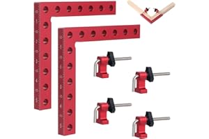 Moendergo 2 PCS Escuadra de sujeción, Escuadra de posicionamiento de 90° abrazadera de ángulo recto, 14 x 14cm Escuadra de apriete angular de aluminio para carpintería Herramienta (Style A)