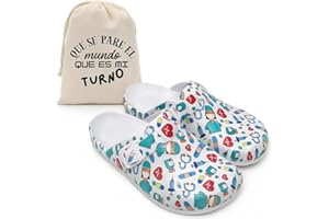 BOSVAL Zuecos Sanitarios para Mujer de Goma EVA + Bolsa de Transporte | Calzado Sanitario Mujer para Enfermera, Médico y Hospital