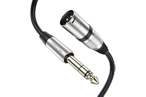 MOSWAG 6.35mm(1/4 inch) Jack to XLR Cable, XLR to Jack Adapter, 6.35mm TRS to xlr Male Cable 1M/3.28FT for Camera, Stereo System, Microphone, Soundbox, Audio Sound Consoles, Power Amplifier