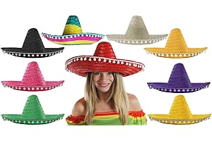 I LOVE FANCY DRESS Mexican Straw Sombrero Hat Mens or Ladies Ideal Fancy Dress