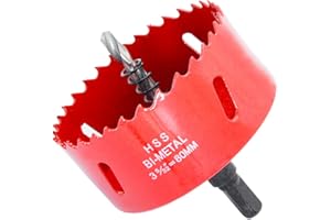 lochsäge 80mm Laiwei Bimetall-Lochsägenbohrer, HSS-Lochschneider mit Dorn für Holz und Metall (80 mm (3 5/32 Zoll))