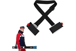 TMRBBesty Ski Tracolla,Regolabile Ski Straps,Cinghia da Sci in Nylon,Invernali Ski Tracolla,Accessori per adulti,Ragazzi,Sci,Snowboard,Attività invernali all'aperto,Nero ﻿