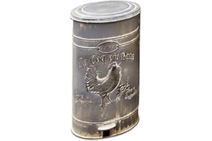 Loberon Bidone per la Spazzatura Gris, Grigio Antico