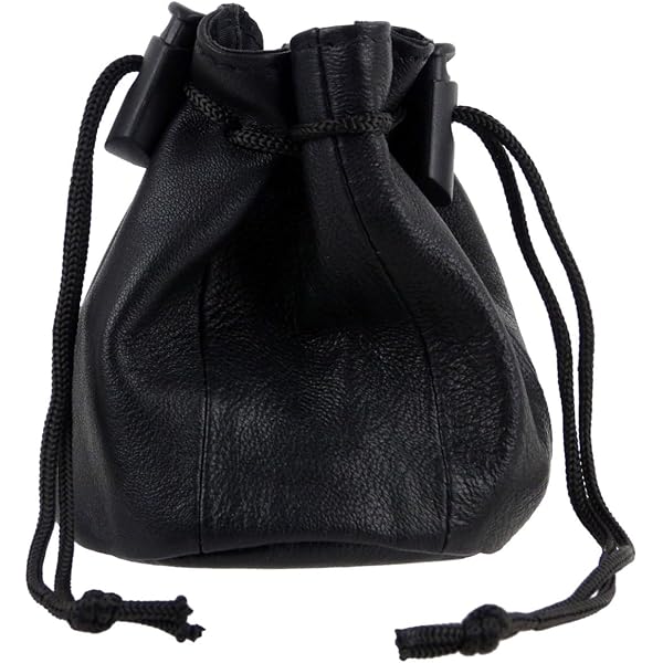 Kleine Leder-Geldbörse Mit Kordelzug - Mini-Tasche Für Münzen & Lippenstift