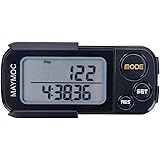 MAYMOC Walking 3D Pedometer with Clip and Strap, 30 Days Memory, Accurate Step Counter, Walking Distance Miles/Km, Calorie Counter, Daily Target Monitor, Exercise Time