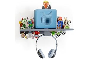 DUHARS Etagere Murale Enfant pour Toniebox & Tonies Figurine, Plus de 20 Personnage Tonies, Étagère Tonies Support Tonies Box, pour Chambre Enfant et Salle de Jeux, Gris