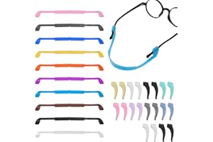 Tucnoeu 10 sztuk silikonowych pasków do okularów dla dzieci, z 10 parami antypoślizgowych uchwytów na okulary