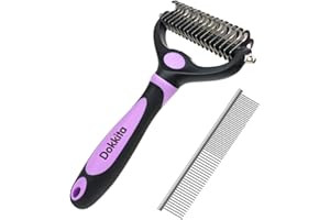 DOKKITA Brosse Chien Brosse Chat Pour Poils Longs (Efficacité de Nettoyage Sans Douleur), Peigne Chat Poil Long, Brosse Chien Sous Poil, Elimine 99% des Poils Morts, Les Nœuds, Poils Emmêlés, Boules de Poils