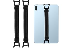 Wisebom - Uniwersalny pasek na tablet, pasek na tablet (2 sztuki, uchwyt na tablet i e-czytniki o przekątnej 7–11 cali, uniwersalny pasek mocujący, wysoka elastyczność, czarny