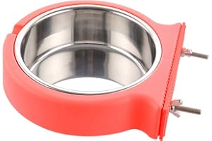 MOACC Ciotole da Appendere per Animali Domestici, 2 in 1 Rimovibile Acciaio Inox Ciotola, Gabbia Appendere Ciotole per Cani, Gatti, Coniglio, Criceto, Porcellino D'India, Furetto, 520ML, Rosa