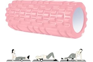 Foam Roller, Vylaier Rullo Massaggio Muscolare per Yoga, Pilates, Stretching, Roller Pilates Massaggio Gambe, Schiena e Braccia, essenziale per rilasciare le tensioni muscolari - 33x14cm