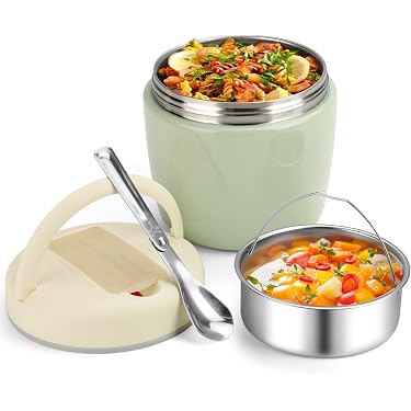 Contenitore Termico Per Pranzo Isolato - Doppia Parete, 650ml, Con Cucchiaio E Coperchio A Tenuta