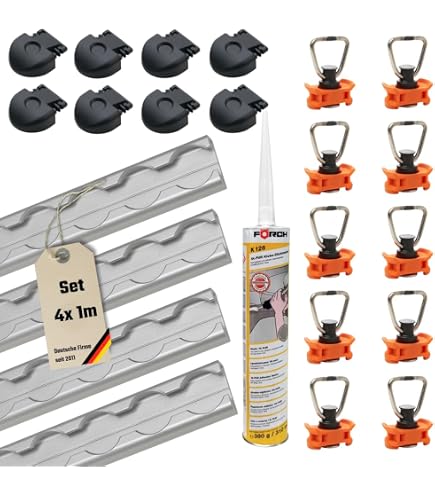 Kit Démarrage 4 Rails Airline 2 M Semi-Circulaires + Embouts & Raccords – Aluminium, Charge 500 DaN, Loadcare