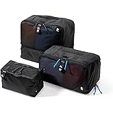 tomtoc Travel Suitcase Organizer 3 Pieces, Expandable Packing Cubes with Compression, Odor Resistant Travel Bags, Luggage Org