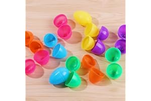 RUIYWEN 12 Huevos de Pascua de Colores Huevos Falsos Huevos Plásticos Vacíos para Rellenar Juguetes Regalos con Sorpresa para Niños (4x6cm, 6 Colores Aleatorios)