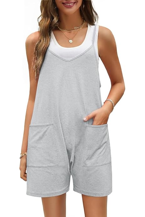 Amazon Peto Lino Corto Mujer Petos Mujer Mono Corto Mujer Verano