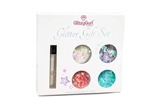 GLITZYGURL Juego de regalo holográfico con purpurina de unicornio, sirena, iridiscente, purpurina gruesa (unicornio brillante)