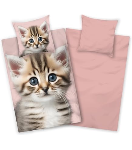 CXYXHW Beddengoedset, kattenmotief, 200 x 200 cm, 3D-kattenmotief, microvezel, dekbedovertrek, huisdier, kat, beddengoedsets, 3-delig met ritssluiting, dierbedrukte beddenset voor meisjes, jongens en