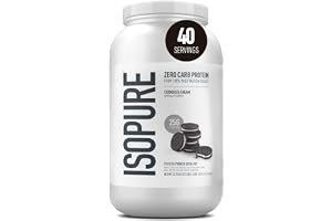 Isopure Zero Carb Whey Protein Isolate Powder with Vitamin C & Zinc for Immune Support, 25g Protein, & Keto Friendly - Cookies & Cream, 3 lbs, 41 Servings (1.36 KG)