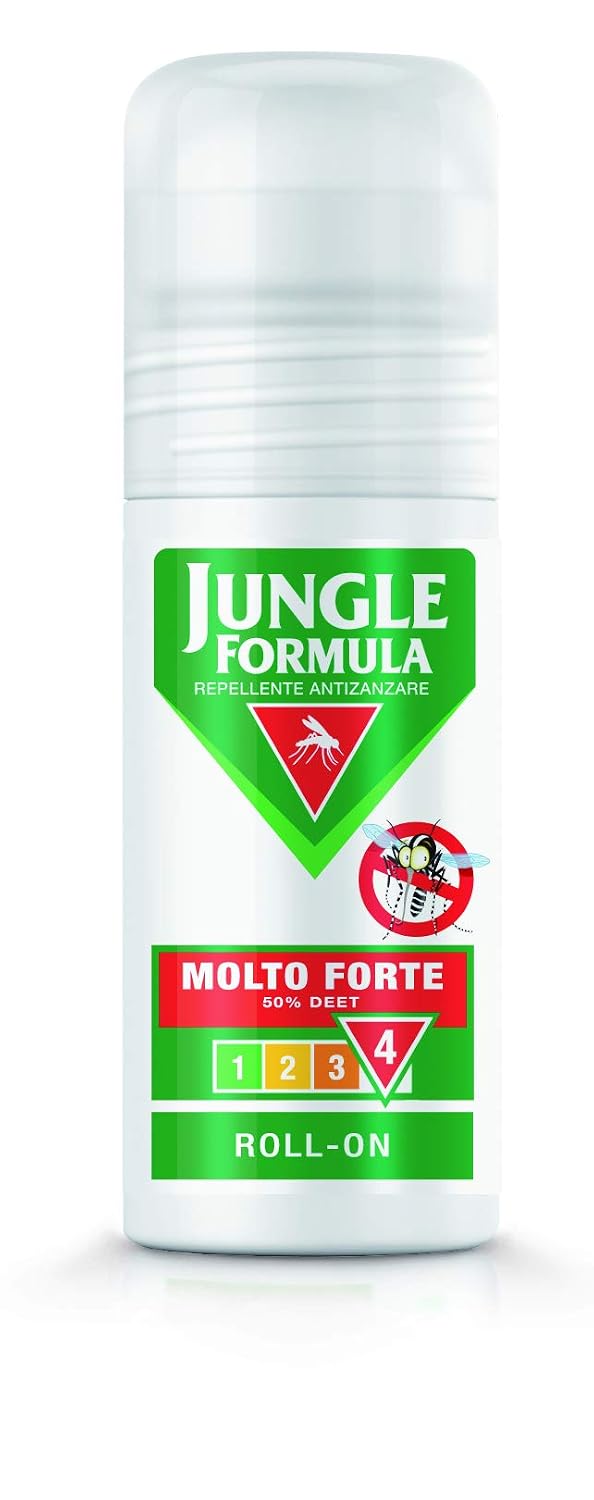 Jungle Formula Molto Forte, Repellente Antizanzare Roll-On, 50 ml | Efficacia Fino a 12 Ore, Protezione Molto Forte, Formato Pratico Roll-On, Ideale per Protezione Intensa