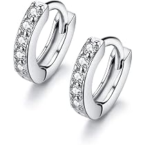 AILUOR 925 Argento Sterling Arcobaleno Orecchini a cerchio per le donne Smalto Cuore Orecchini a cerchio per le donne Cartilagine Carino Huggie Orecchini Gioielli Regali di compleanno (Argento