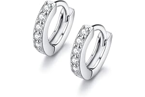 IMINI Petites boucles d'oreilles créoles de 6 mm avec zircone cubique pour oreilles percées - Pour femmes et jeunes filles