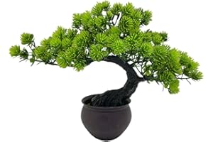 Fycooler sztuczny drzewko bonsai, miniaturowe rośliny w doniczce, japońskie drzewo Zenbaum 33 cm, rośliny pokojowe, jałowiec, dekoracja domu/biura