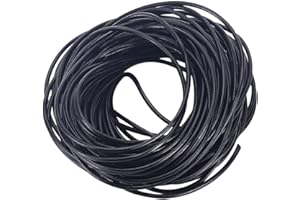 PH PANDAHALL PandaHall Elite 1 Roll 2 mm Cordones de Cuero Hilo de Cuero Redondo para Hacer Pulsera Collar bisuteria de Cuero Cordon Negro para Abalorios joyeria Manualidades