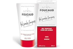 Foucaud - GEL GAMBES TONIQUES - Gel massage -TONIFIE - RAFRAICHIT - HUILES ESSENTIELLES : orange, citron, lavande, thym, romarin - 100% Naturelles - Camphre - Menthol - Vigne rouge - Tube de 150ml