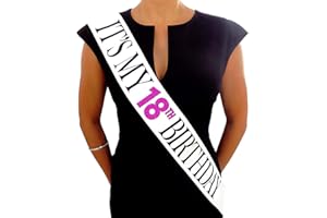 Sterling James Co. Fascia Glitter Bianca “Its My 18th Birthday” - Decorazioni, Idee, Regali di Compleanno - Compleanno Divertente