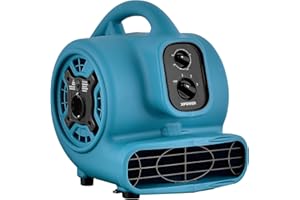 XPower Mighty Centrifugal Air Mover, Carpet Dryer, Floor Fan, Blower, Stackable, Daisy Chain, for Water Damage Restoration, Janitorial, Plumbing, Home Use (Blau, P-230AT 700CFM)