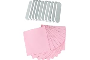 JIMCOM 20 Pcs Silver Polishing Cloth - Jewelry Cleaning Cloth & Jewelry Wiping Rod, Reusable Polishing Cloths Double Sided Silver Jewellery Cleaner Cloth