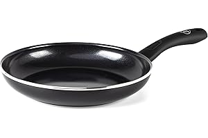 GreenChef Diamond Poêle à frire Antiadhésive en Céramique Saine de 28 cm, Poêle à oeufs, Sans PFAS, Convient à l'induction, Va au four jusqu'à 160˚C, Lavable au lave-vaisselle, Noir