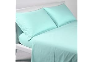 Caleffi - Completo Lenzuola in Cotone 51186 | Design 100% Italiano | Confortevolezza Superiore | Durata e Sicurezza, Acqua, Una Piazza e Mezza, Cotone