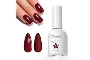 Peacecolor Vernis Semi Permanent Bordeaux 10ML, Soak Off Vernis à Ongles Marron Vernis Gel UV Semi Permanent Gel Polish Nail Art Manucure Salon DIY