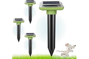 ASHMITA Solar Mole Repellent Ultrasonic,Ultrasonic & Solar Powered,IP66 Waterproof,Control Groundhog,Snake,Rodent,Gopher,Pest,Use for Lawn Garden Yards