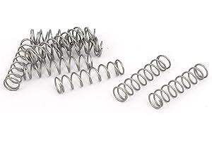 TA-VIGOR 10Pcs Extended Compressed Spring, 5mm OD,0.5mm Wire Size,20mm Length Durable Stainless Steel Small Dual Hook Tension Spring for Furniture Screen Doors Repair Projects