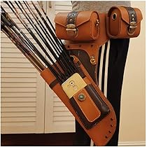 4-Tubes Hip Quiver Waist Hanged Arrow Archery Carry Bag With Pockets